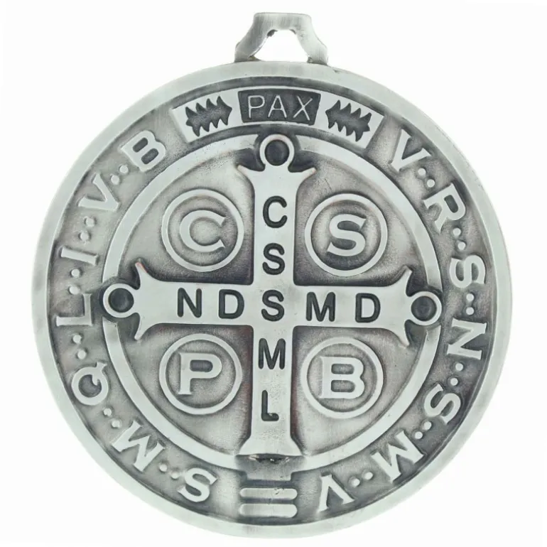 Palais du Rosaire Médaille de Saint Benoît très grande taille 10cm en métal^ Médaille De Saint | Médaille Et Croix Métal