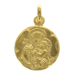 Palais du Rosaire Médaille de Saint Joseph en plaqué or 18mm^ Médaille De Saint | Médaille Et Croix Plaqué Or