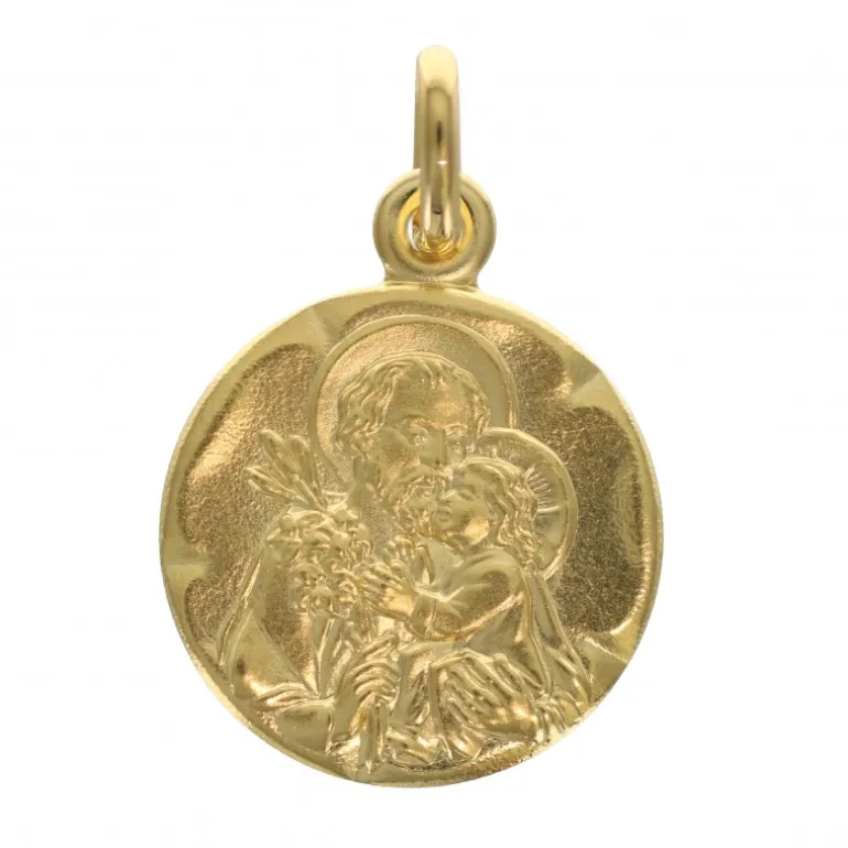 Palais du Rosaire Médaille de Saint Joseph en plaqué or 18mm^ Médaille De Saint | Médaille Et Croix Plaqué Or