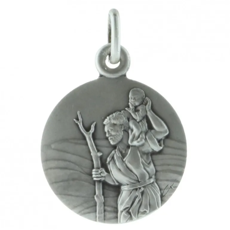 Palais du Rosaire Médaille de Saint-Christophe en Argent 20mm^ Médaille Et Croix Argent