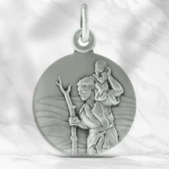 Palais du Rosaire Médaille de Saint-Christophe en Argent 20mm^ Médaille Et Croix Argent