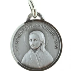 Palais du Rosaire Médaille de Sainte Bernadette Bergère en métal argenté^ Médaille De Saint | Médaille Et Croix Métal