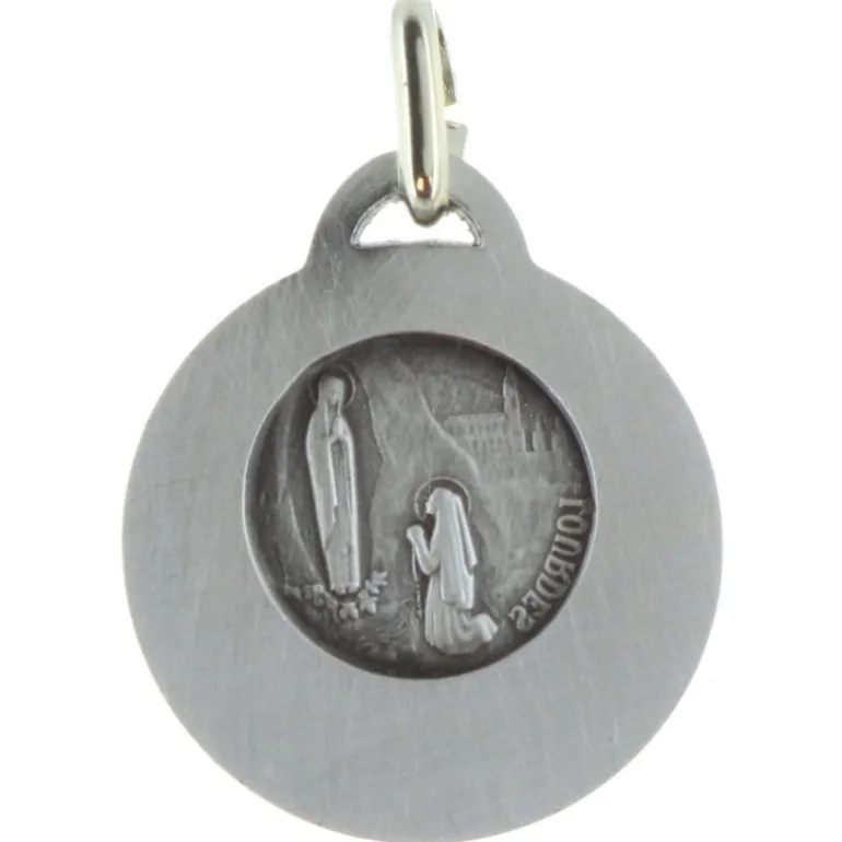 Palais du Rosaire Médaille de Sainte Bernadette Bergère en métal argenté^ Médaille De Saint | Médaille Et Croix Métal