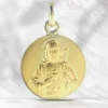Palais du Rosaire Médaille du Sacré Coeur de Jésus en Plaqué Or 18mm^ Médaille De Saint | Médaille Et Croix Plaqué Or