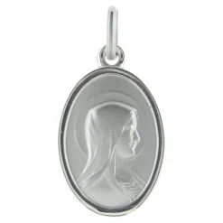 Palais du Rosaire Médaille en Argent double face Vierge Marie et Apparition de Lourdes 18mm^ Médaille De La Vierge | Médaille De Lourdes