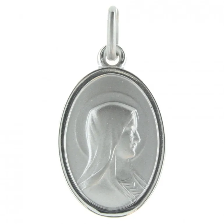 Palais du Rosaire Médaille en Argent double face Vierge Marie et Apparition de Lourdes 18mm^ Médaille De La Vierge | Médaille De Lourdes