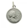 Palais du Rosaire Médaille en argent d'un Ange avec une Colombe 16mm^ Médaille Et Croix Argent