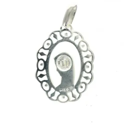 Palais du Rosaire Médaille en argent 22mm avec Vierge de profil^ Médaille De La Vierge | Médaille Et Croix Argent