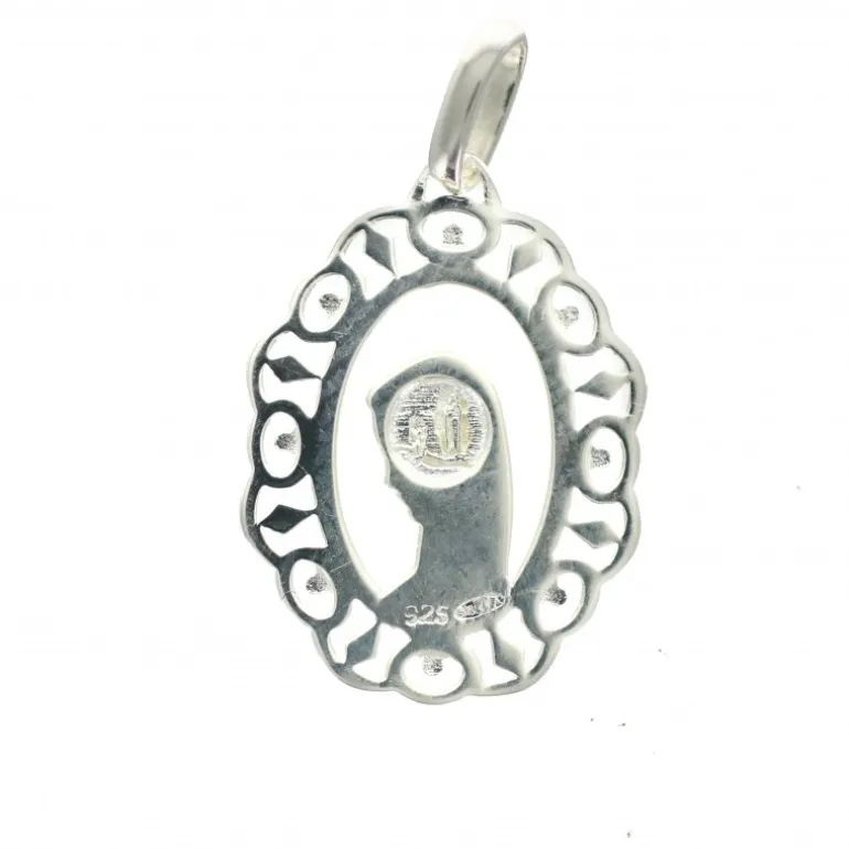 Palais du Rosaire Médaille en argent 22mm avec Vierge de profil^ Médaille De La Vierge | Médaille Et Croix Argent
