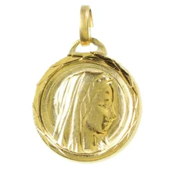 Palais du Rosaire Médaille en métal doré de la Vierge avec eau de Lourdes 17mm^ Médaille De La Vierge | Médaille Et Croix Métal