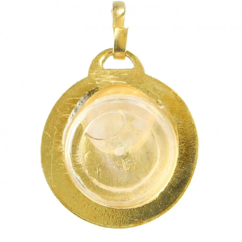 Palais du Rosaire Médaille en métal doré de la Vierge avec eau de Lourdes 17mm^ Médaille De La Vierge | Médaille Et Croix Métal