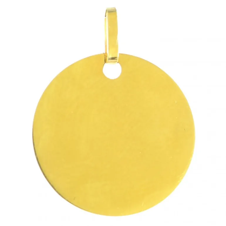 Palais du Rosaire Médaille en or 18 carats avec croix gravée "je crois en Toi" 18mm 1,32g avec Gravure Personnalisée^ Baptême | Communion