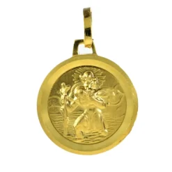 Palais du Rosaire Médaille en Or 9 carats de Saint Christophe 14mm et 1,48g^ Médaille Et Croix Or