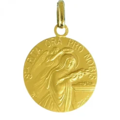 Palais du Rosaire Médaille en or 18 carats de Sainte Rita 15mm avec Gravure Personnalisée^ Médaille De Saint | Médaille Et Croix Or
