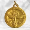 Palais du Rosaire Médaille en Or 9 carats Esprit Saint 20mm^ Baptême | Communion