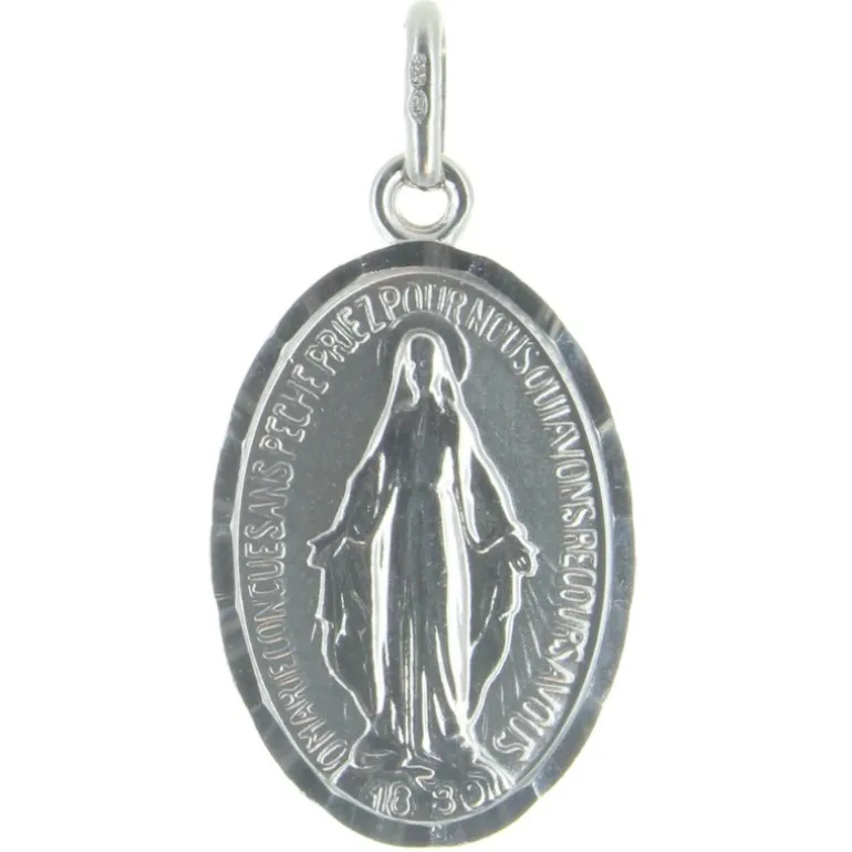 Palais du Rosaire Médaille Miraculeuse en Argent poli 20mm^ Médaille Et Croix Argent