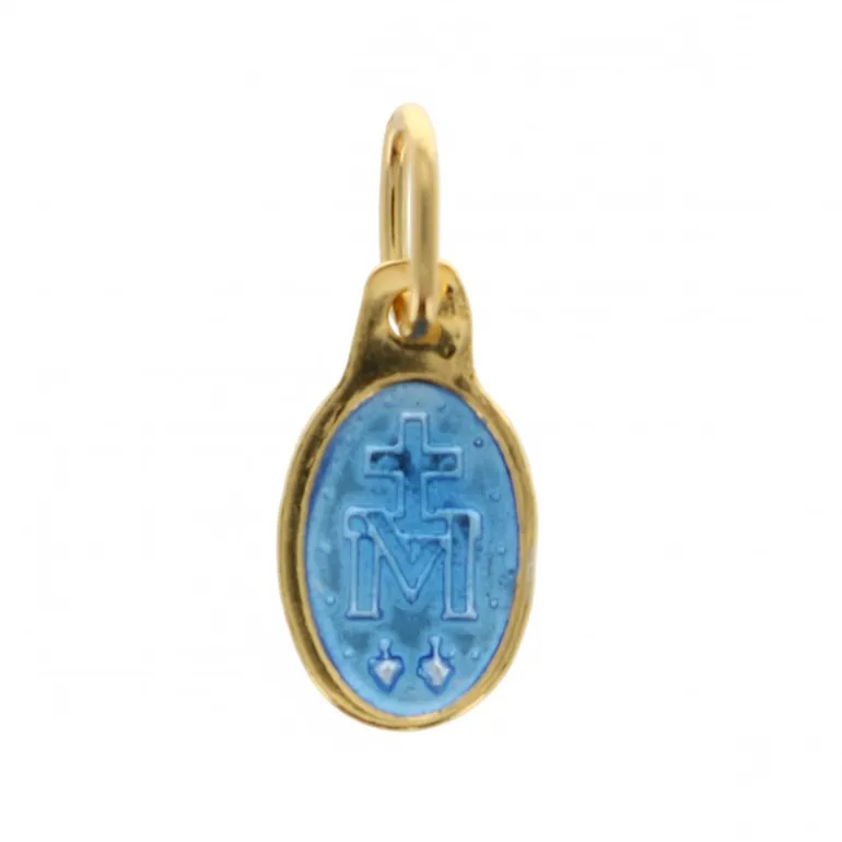 Palais du Rosaire Médaille Miraculeuse en argent doré de 10mm^ Médaille Miraculeuse | Médaille Et Croix Argent
