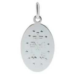 Palais du Rosaire Médaille Miraculeuse en Argent et bords diamantés 20mm^ Médaille Et Croix Argent