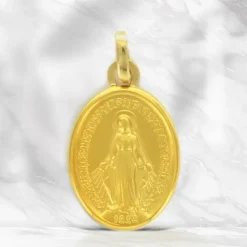 Palais du Rosaire Médaille Miraculeuse en or 17mm 18 carats 0,86g^ Communion | Médaille Miraculeuse