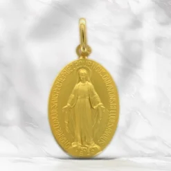 Palais du Rosaire Médaille Miraculeuse en or 9 carats 9mm^ Communion | Médaille Miraculeuse