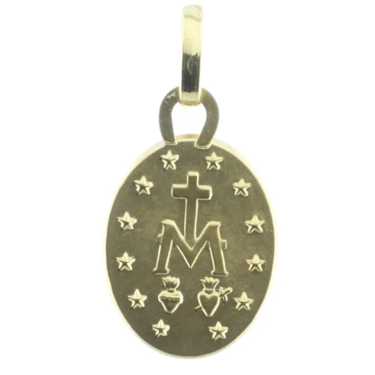 Palais du Rosaire Médaille Miraculeuse en Or 10 mm, bords polis 9 carats^ Communion | Médaille Miraculeuse