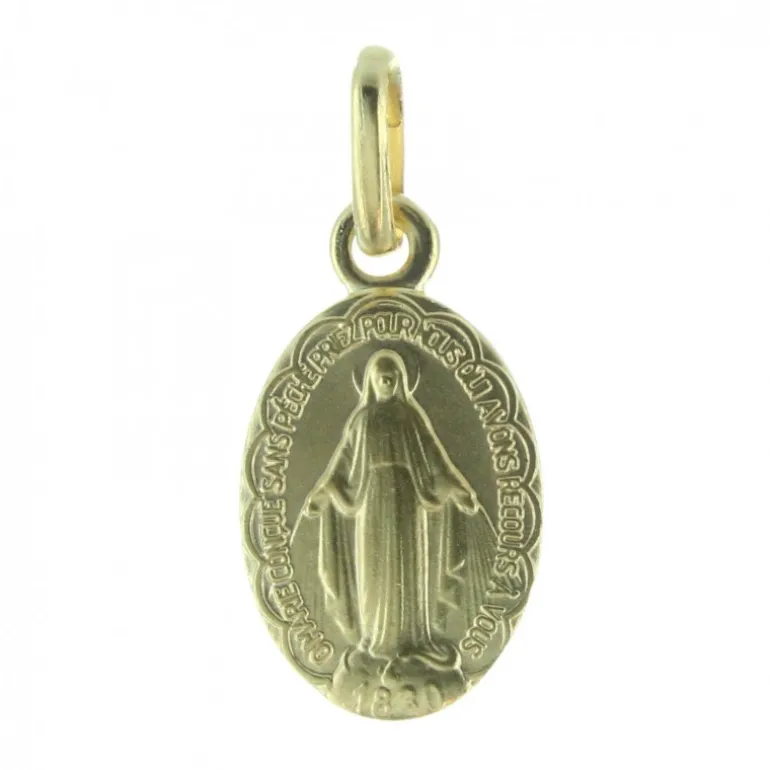 Palais du Rosaire Médaille Miraculeuse festonnée en Plaqué Or 13mm^ Médaille Miraculeuse | Médaille Et Croix Plaqué Or