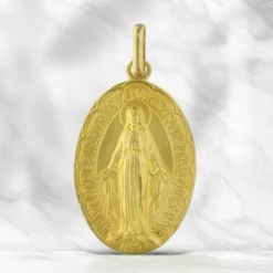 Palais du Rosaire Médaille Miraculeuse Or 18 carats, 33mm^ Baptême | Communion