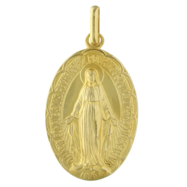 Palais du Rosaire Médaille Miraculeuse Or 18 carats, 33mm^ Baptême | Communion