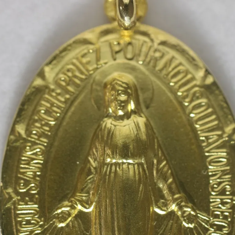 Palais du Rosaire Médaille Miraculeuse Or 18 carats, 33mm^ Baptême | Communion