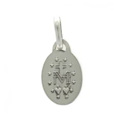 Palais du Rosaire Médaille Miraculeuse ovale en argent 10mm^ Médaille Miraculeuse | Médaille Et Croix Argent