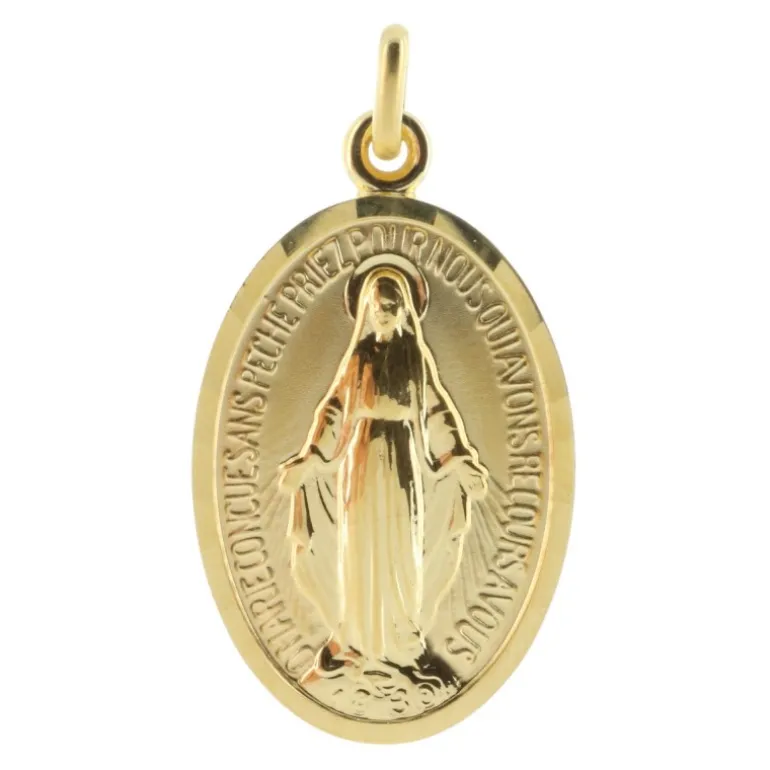 Palais du Rosaire Médaille Miraculeuse Plaqué Or 30 mm^ Médaille Miraculeuse | Médaille Et Croix Plaqué Or