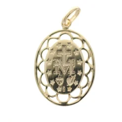 Palais du Rosaire Médaille Miraculeuse plaqué or 20mm avec effet dentelle^ Profession | Baptême