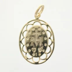 Palais du Rosaire Médaille Miraculeuse plaqué or 20mm avec effet dentelle^ Profession | Baptême