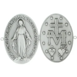 Palais du Rosaire Médaille Miraculeuse pour porte ou maison 7x10cm en laiton^ Médaille Et Croix Métal | Médaille Murale