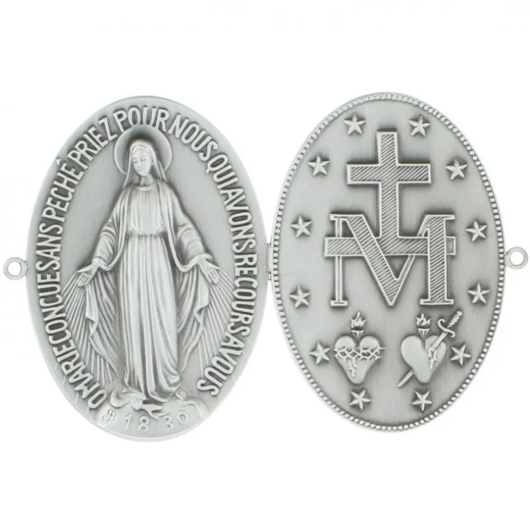 Palais du Rosaire Médaille Miraculeuse pour porte ou maison 7x10cm en laiton^ Médaille Et Croix Métal | Médaille Murale