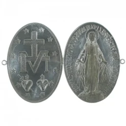 Palais du Rosaire Médaille Miraculeuse pour porte ou maison 7x10cm en laiton^ Médaille Et Croix Métal | Médaille Murale