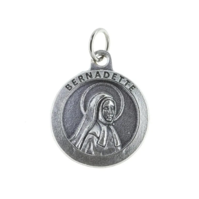 Palais du Rosaire Médaille métal de l'Apparition de Lourdes et portrait de Bernadette.^ Médaille Et Croix Métal
