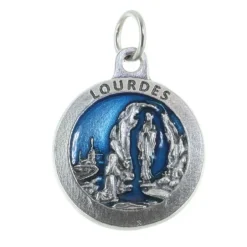 Palais du Rosaire Médaille métal de l'Apparition de Lourdes et portrait de Bernadette.^ Médaille Et Croix Métal