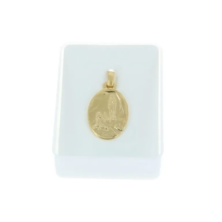 Palais du Rosaire Médaille métal doré de l'Apparition de Lourdes en boite^ Médaille De Lourdes | Médaille Et Croix Métal