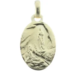 Palais du Rosaire Médaille métal doré de l'Apparition de Lourdes en boite^ Médaille De Lourdes | Médaille Et Croix Métal