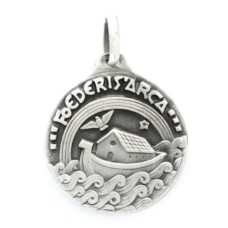 Palais du Rosaire Médaille Notre Dame de la Paix et Arche de Noé 32 mm^ Médaille Et Croix Métal