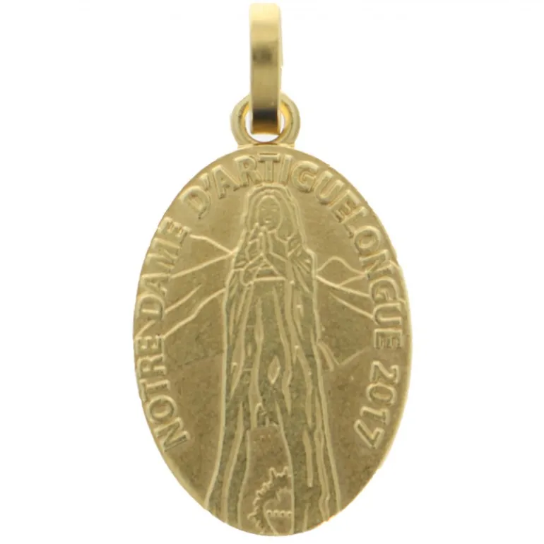 Palais du Rosaire Médaille Notre-Dame d'Artiguelongue en métal doré^ Médaille De La Vierge | Médaille Et Croix Métal