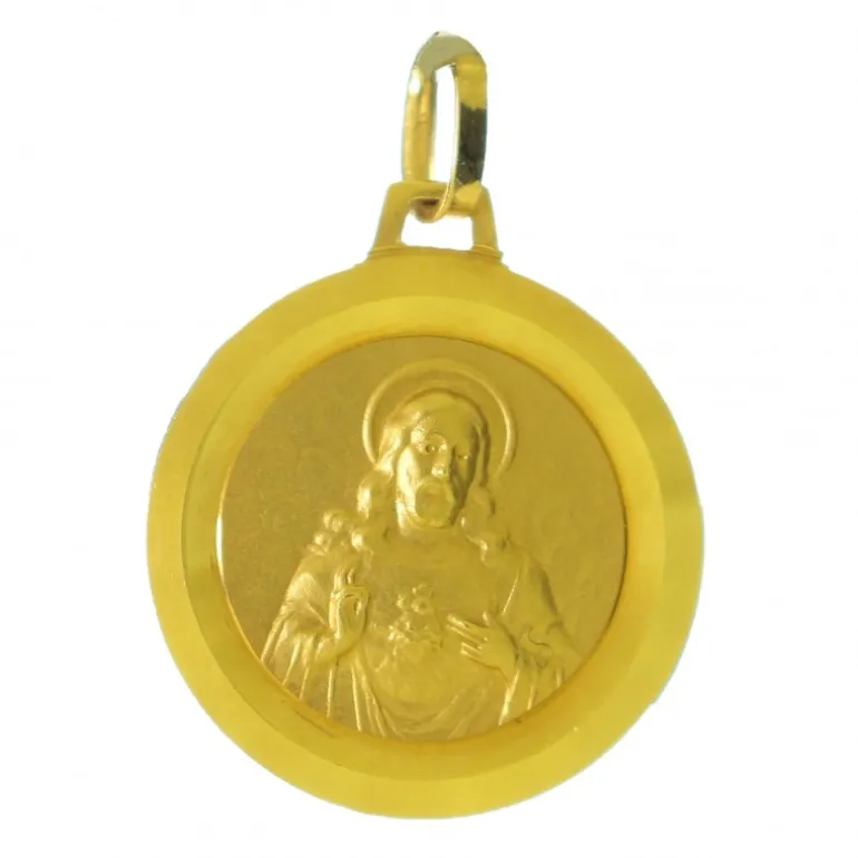 Palais du Rosaire Médaille Or 9 carats Scapulaire 16mm^ Communion | Médaille De Saint