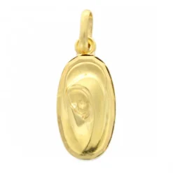 Palais du Rosaire Médaille ovale de la Vierge en plaqué or de 14mm^ Médaille De La Vierge | Médaille Et Croix Plaqué Or