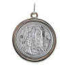 Palais du Rosaire Médaille épaisse métal argenté Apparition de Lourdes et portrait Vierge Marie^ Médaille Et Croix Métal