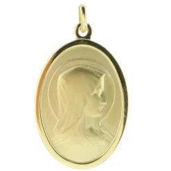 Palais du Rosaire Médaille Plaqué Or 30 mm Vierge Marie et Apparition de Lourdes^ Médaille De La Vierge | Médaille Et Croix Plaqué Or