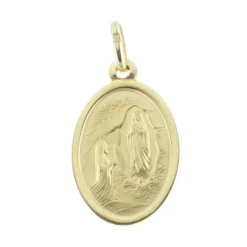Palais du Rosaire Médaille plaqué Or, Apparition de Lourdes et Portrait Vierge Marie^ Médaille De La Vierge | Médaille De Lourdes