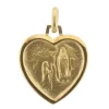 Palais du Rosaire Médaille Plaqué Or de l'Apparition de Lourdes en forme de coeur^ Médaille De Lourdes | Médaille Et Croix Plaqué Or