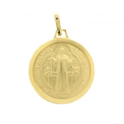 Palais du Rosaire Médaille plaqué or de Saint Benoît 16mm^ Médaille De Saint | Médaille Et Croix Plaqué Or
