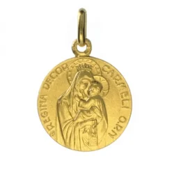 Palais du Rosaire Médaille Plaqué Or Scapulaire du Mont Carmel de 18mm^ Médaille Et Croix Plaqué Or